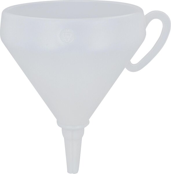 Trichter 350 mm HD-PE, mit Sieb,Griff, naturfarben