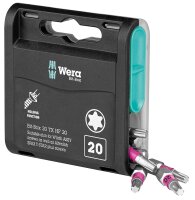 Torx®-Bit Großpackung Wera Bit-Box 20 TX HF mit 1/4"-Antrieb, kurz, Zähhart mit Haltefunktion, T20 x 25 mm, VPE = 20 Stück