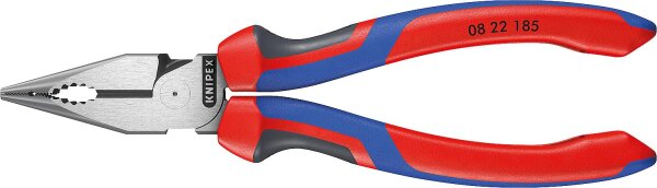 Spitzkombizange KNIPEX Länge: 185 mm, brüniert, Kopf poliert, Mehrkomponenten-Griff