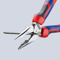 Spitzkombizange KNIPEX Länge: 185 mm, brüniert, Kopf poliert, Mehrkomponenten-Griff