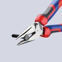 Spitzkombizange KNIPEX Länge: 185 mm, brüniert, Kopf poliert, Mehrkomponenten-Griff