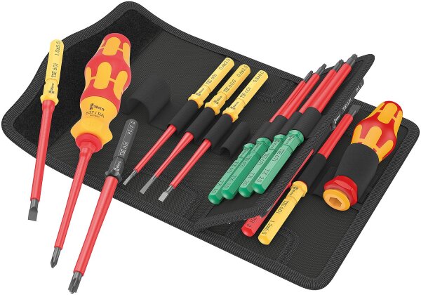 Schraubendreher-Set WERA 17-teilig mit VDE Wechselklingen Kraftform Kompakt mit Ratschenfunktion