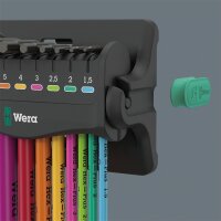 Winkelschlüsselsatz WERA 9-teilig, 6-kant mit Kugelkopf, farblich gekennzeichnet 1,5 - 10,0mm