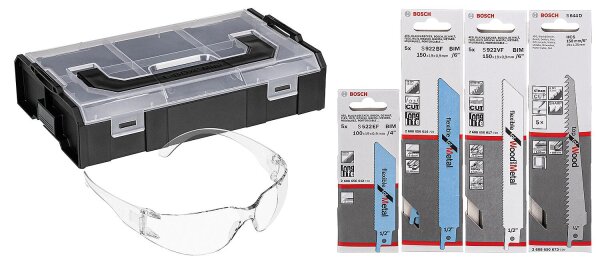 Säbelsägeblätter-Set Bosch 20-teilig mit Schutzbrille in L-Boxx Mini