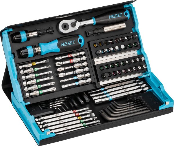 Bit-Set HAZET SmartCase 1/4" 73-teilig mit Bithalter und Bit-Knarre