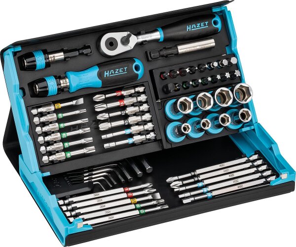 Bit-Set HAZET SmartCase 1/4" 59-teilig mit Bithalter und Bit-Knarre