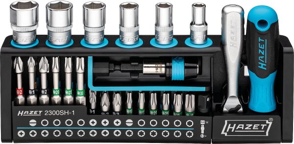Bit-Set HAZET SmartHolder 1/4" 39-teilig mit Bithalter und Bit-Knarre