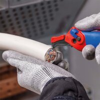 Abmantelungsmesser KNIPEX® mit Gleitschuh und Ratschenfunktion