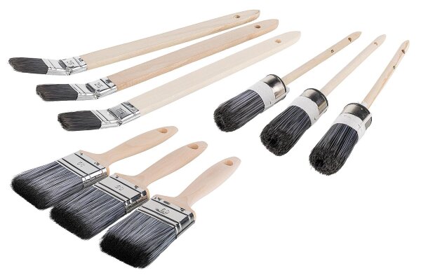 Pinsel-Set Wandfarben-Lacke, 9-teilig