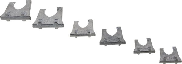 Metallkrallen-Keile-Set 6tlg. je 2 Keile Gr. 2-3-4