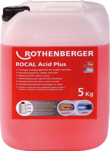 Entkalkungskonzentrat Rocal Acis Plus 5 kg für Cu + Fe. NIcht für Trinkwasser geeignet!
