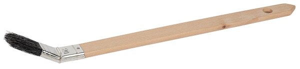 Pr.-Plattpinsel gebogen 20 mm schwarz, Buchenstiel, Weißblechzwinge