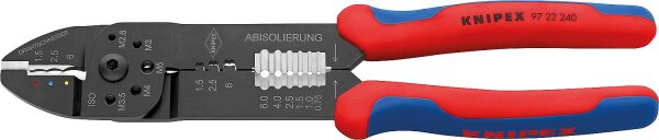 Universal-Crimpzange schwarz lackiert, 240mm,für isolierte Kabelschuhe +Steckverbinder 0,5-6,0 mm²