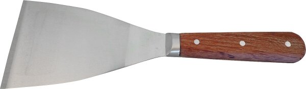 Malerspachtel 80mm, Haromac durchg., konisches Blatt, INOX, Rosenholz