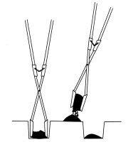 Ideal-Erdlochausheber Größe 1, rot, Eschenstiel