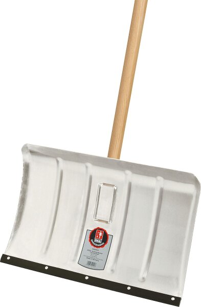 Ideal-Schneeräumer Leichtmetall 50cm breit, Flüsterkante, Hartholzstiel