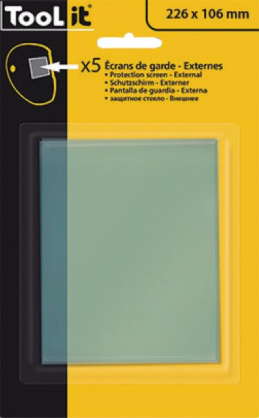 Ersatzgläser Aussen für Schweiß- schutzhelm LCD Promax 9/13 G VPE = 5 Stück