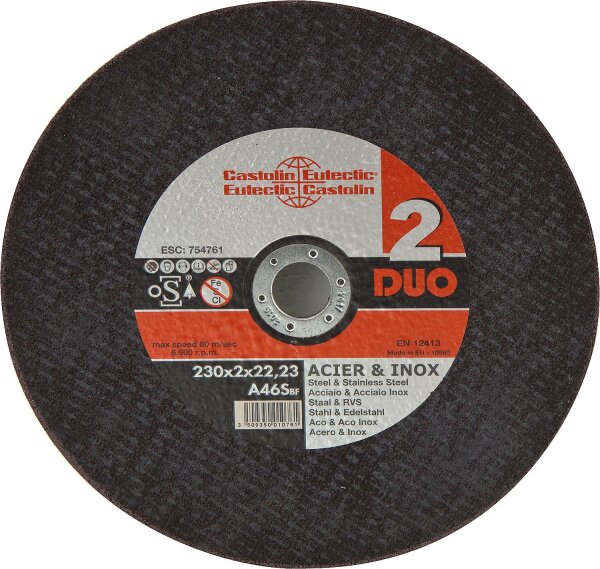 Trennscheiben Duo 230 für Stahl, Edelstahl 230x2x22,23 mm