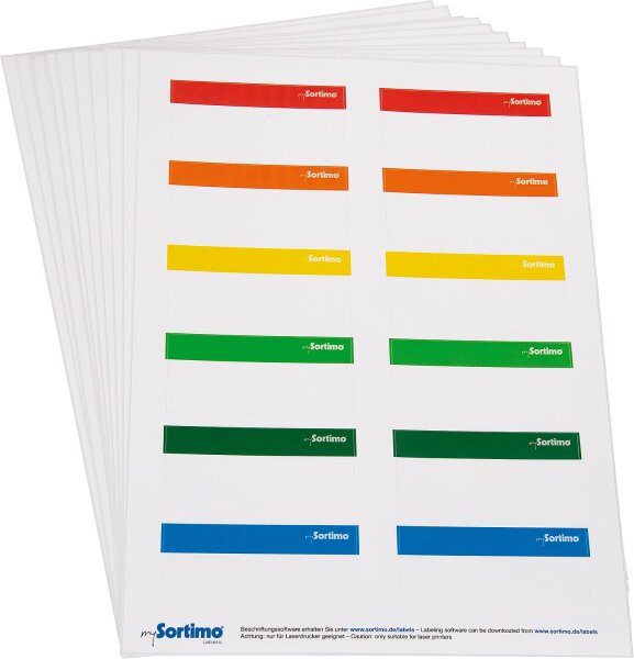 Beschriftungsetiketten für SR-BOXX, 1 Bogen, 12 Stück Sortimo