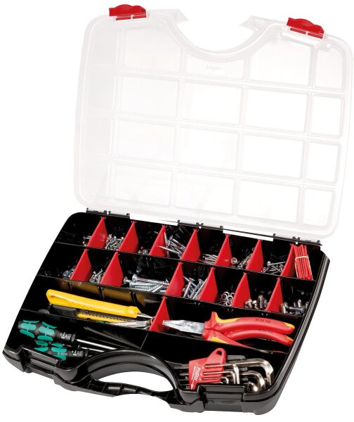 Sortimentskoffer PARAT Organize S mit individuell einteilbaren Fächern, 370x260x55mm