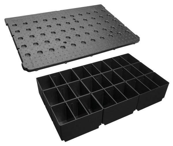 Insetboxen-Set XM, flexibel einteilbar, bruchfeste Insetboxen, für XL-Boxx