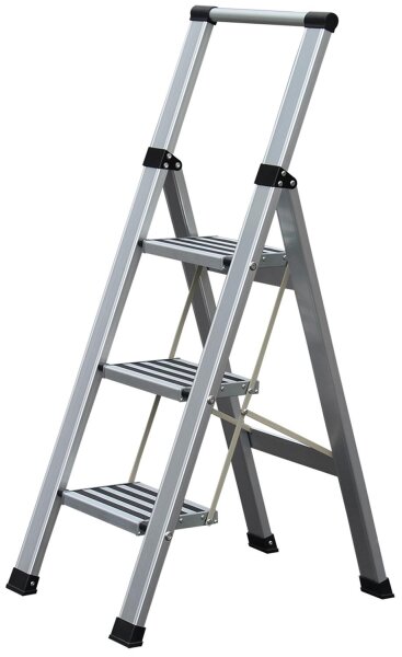 Stufen-Stehleiter Step+Store 3-stufig mit Haltebügel