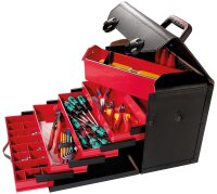 Werkzeugtasche mit Schublade 410x220x310mm 5-teilig, schwarz 44.000-581