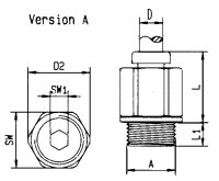 Gerade Einschraubverschraubung Ø 4 mm, 1/4"