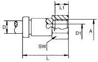 Gerade Einschraubverschraubung Ø 4 mm, 1/4"