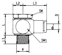 L-Schwenkverschraubung Ø 6 mm, 1/4"