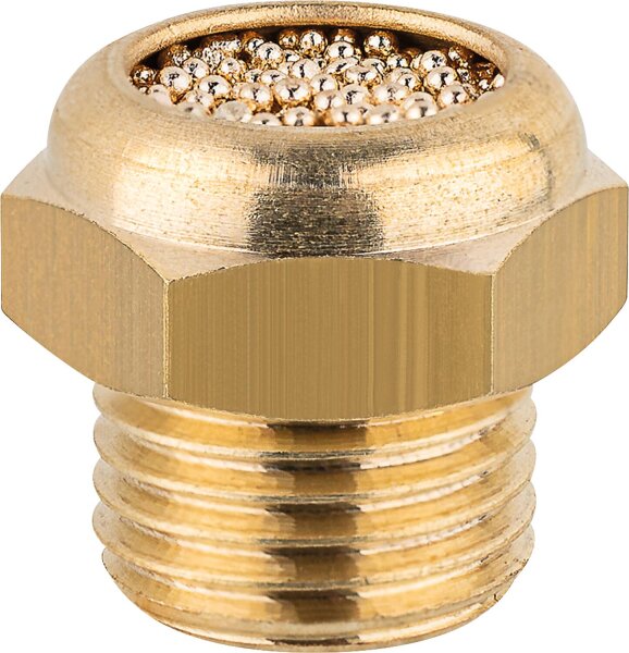 Schalldämpfer aus Sinterbronze flache Ausführung mit Sechskant G 1/4