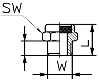 Schalldämpfer aus Sinterbronze flache Ausführung mit Sechskant G 1/2