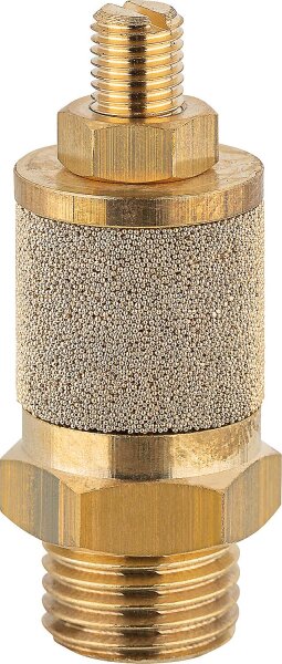 Drosselschalldämpfer einstellbar mit Messing-Sechskant G 1/4