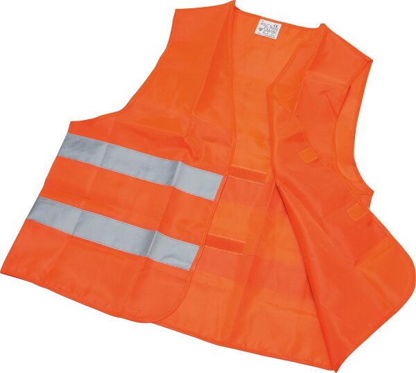 Warnweste EN 471 100% Polyester 2 Reflektorstreifen rot-orange