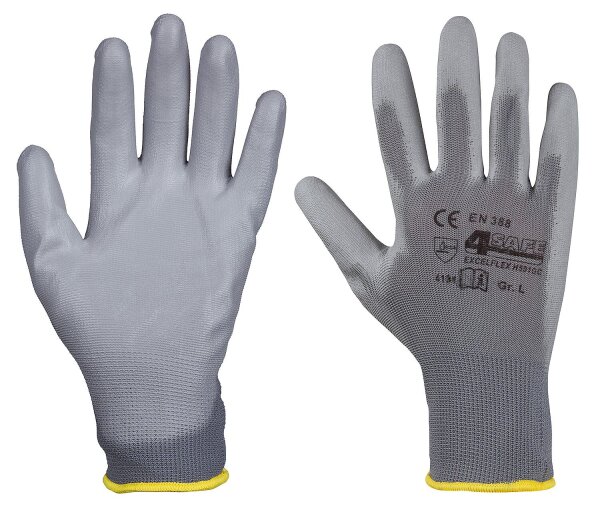 Arbeitshandschuh für Montage, Nylon grau, Größe XL