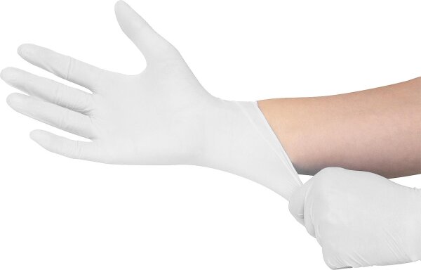 Latex-Handschuh gepudert ,,SKIN weiß, Größe M / VPE 100 St.