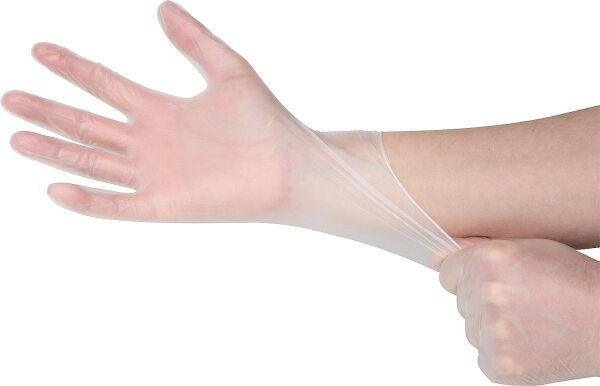 Vinyl-Handschuh puderfrei ,,IDEAL weiß, Größe M / VPE 100 St.