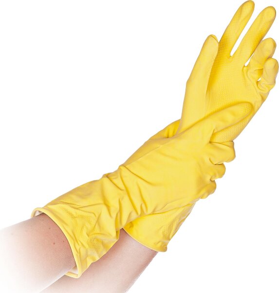 Reinigungshandschuh Natur-Latex, lebensmittelecht, XL 30 cm lang, gelb / VPE 12 Paar