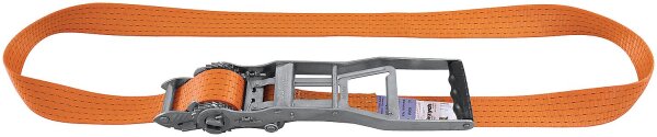 Verzurrgurt, einteilig DIN EN12195-2, Langhebel Orange, Gurt 50mm, Länge 15m