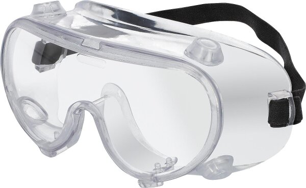 Schutzbrille, transparent, belüftet | PVC für leichte mechanische Stöße