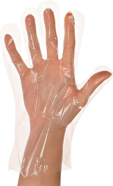 HDPE-Handschuhe Polyclassic Strong, transparent, Gr. 9/L | geblockt gehämmert, Beutel, VPE=100 Stück