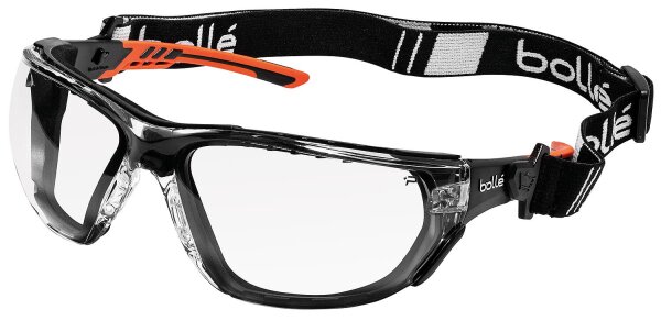 Schutzbrille NESS+  Rahmen orange / schwarz – Klares PC PSSNESF028