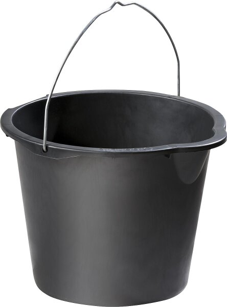 Baueimer 12 Liter schwarz, mit Tülle