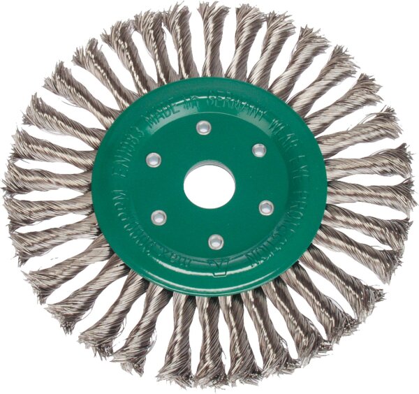 Rundbürste gezopft Edelstahldraht 0,50 mm 115 mm x 22,2