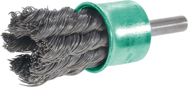 Pinselbürste gezopft Edelstahldraht 0,25 mm 22 mm, Schaft 6,0 mm