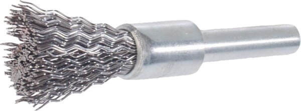 Pinselbürste, Länge 68 mm Stahldraht 0,30 mm 23 x 22 mm, Schaft 6,0 mm