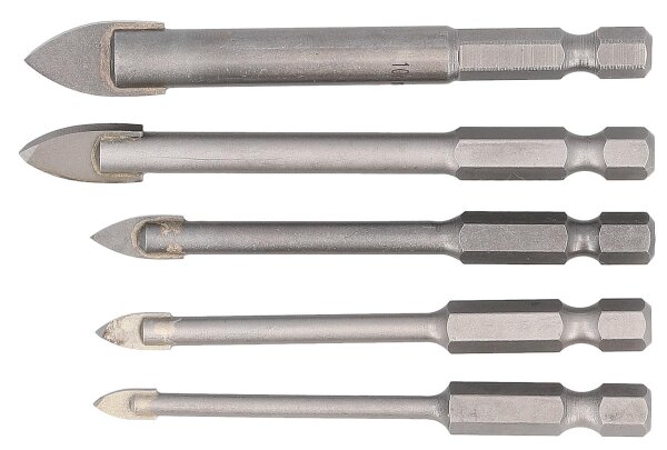 Glas- und Fliesenbohrer-Set HELLER QUICKBIT CERAMICMASTER 5-teilig Ø 4,5,6,8,10mm