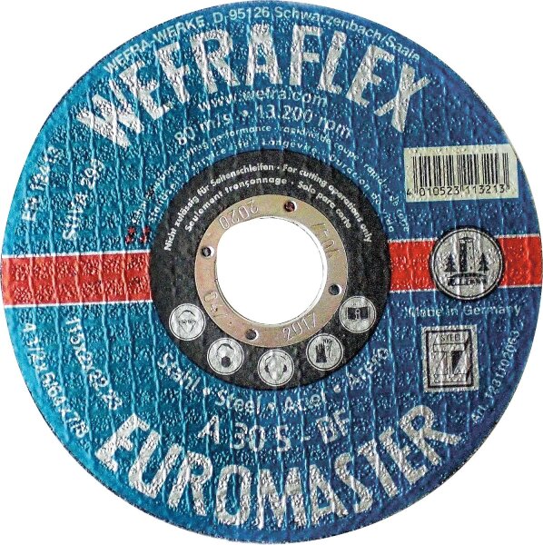 Trennscheibe Euromaster blau gerade für Stahl 115 x 2 x 22 mm