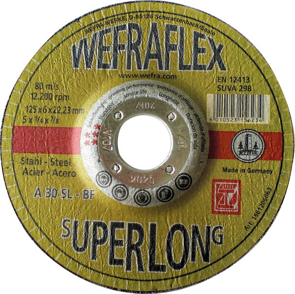 Schruppscheibe Super-Long für Stahl 125 x 6 x 22 mm