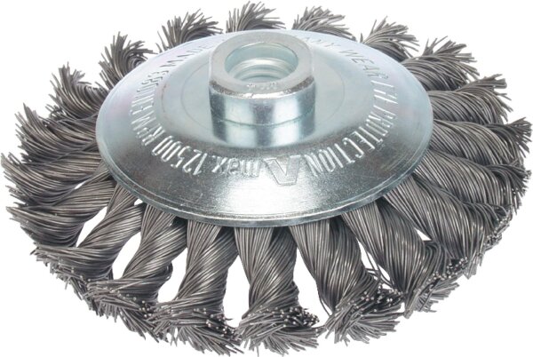 Zopfkegelbürste Ø 115x12 mm Stahldraht 0,5 mm Gewindeaufnahme M 14